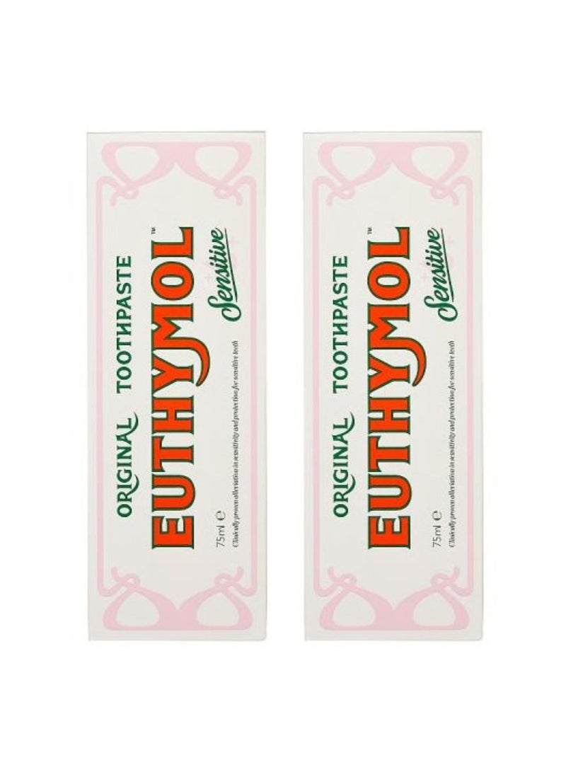 Euthymol 2 Piece Euthymol Sensitive Toothpaste 75ml - Image 1